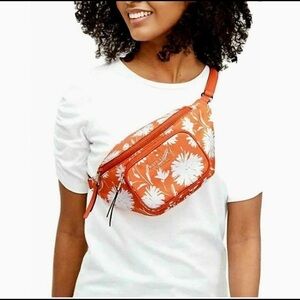 Kate Spade waist belt Fanny Pack versatile orange/ white Sporty carry all